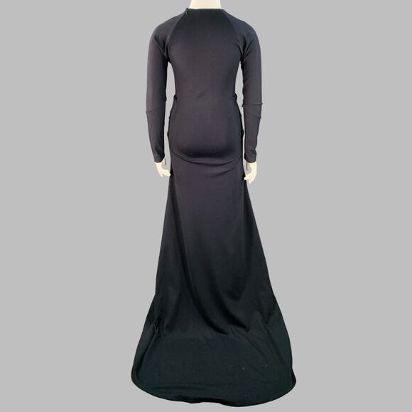 JIL SANDER Size 10 Navy Viscose Blend Ruched Long Evening Gown - Picture 3 of 7